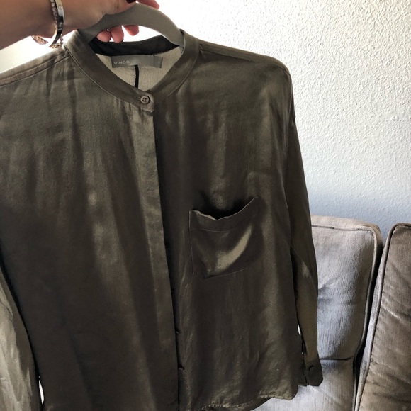 Set of Vince Silk Blouses xs /s green blush - Picture 3 of 7